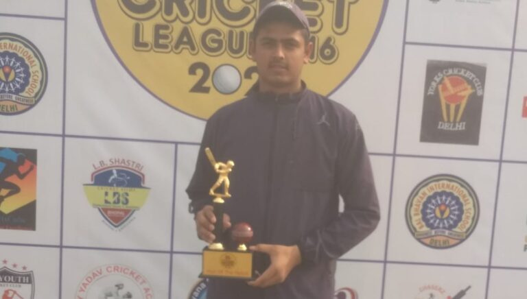 Unbeatable game of Ashish SiwachIn the league match of Academy Cricket League U-16