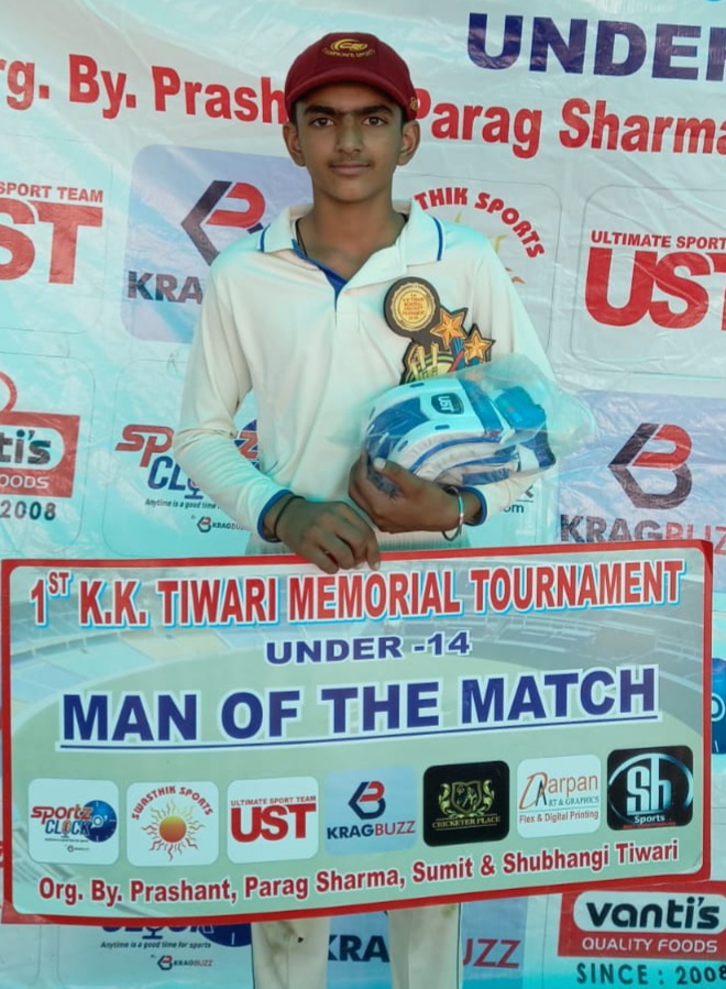 Netik Mathur shines in 1ST KK Tiwari Memorial Cricket Tournament