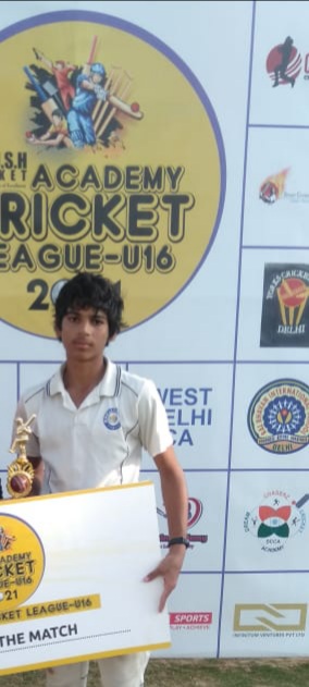 Swarnim Bansal shines in Academy cricket league